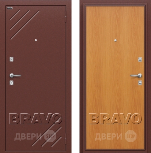Входная металлическая Дверь Bravo Оптим Стандарт Миланский Орех в Пущино
