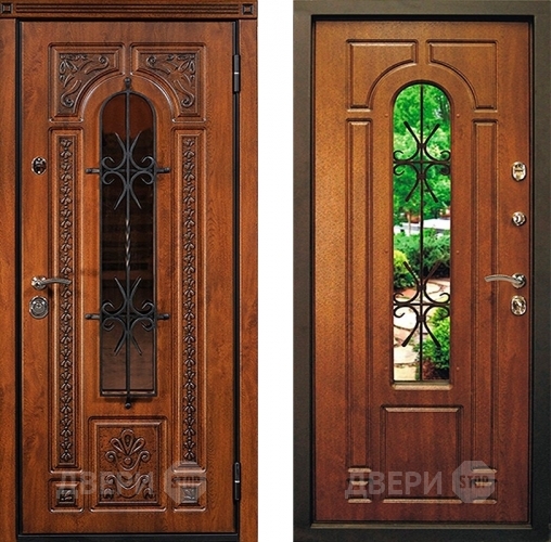 Входная металлическая Дверь Юркас Лацио с ковкой и стеклом в Пущино
