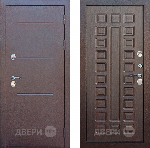 Входная металлическая Дверь Цитадель Isoterma Медный антик/Венге в Пущино