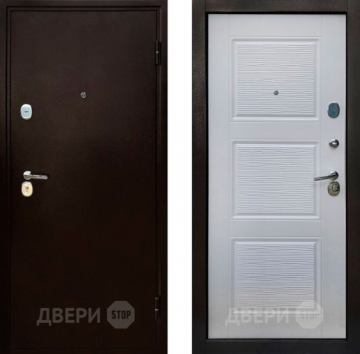 Входная металлическая Дверь СТОП Авангард 3К Беленый Дуб в Пущино