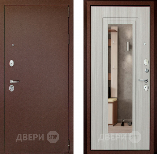 Входная металлическая Дверь (Дверной Континент) Гарант - 1 Зеркало Сандал белый в Пущино