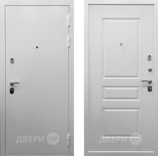 Входная металлическая Дверь Ратибор Бланко 3К Белый матовый в Пущино