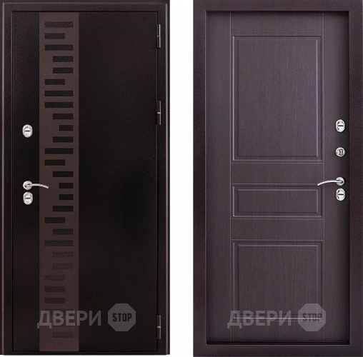 Дверь Заводская Урал с декором Термо Венге (с терморазрывом) в Пущино