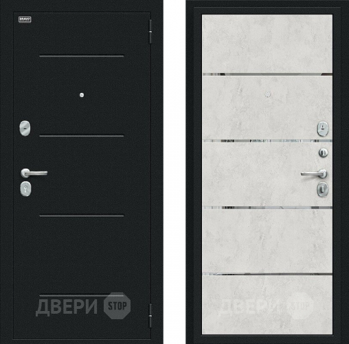 Входная металлическая Дверь Bravo Лайн Букле черное/Look Art в Пущино