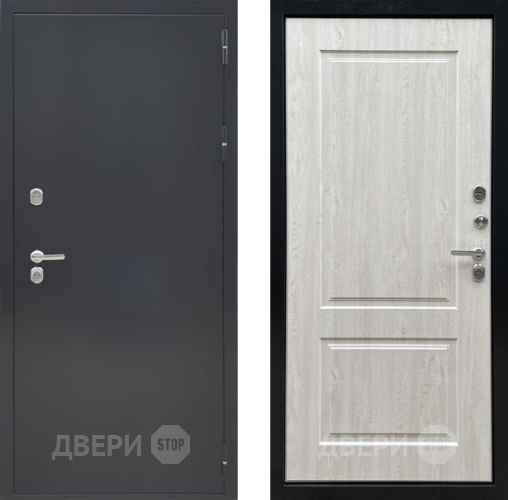 Входная металлическая Дверь Ратибор Термоблок 3К Черное серебро/Сосна белая в Пущино