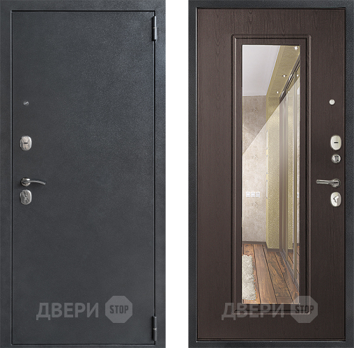 Входная металлическая Дверь Дверной Континент ДК-70 Зеркало Эко Венге в Пущино