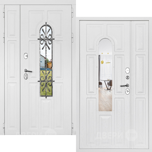 Входная металлическая Дверь Дверной Континент Лион Двустворчатая Белая в Пущино