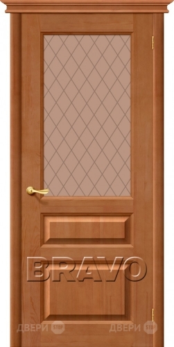 Межкомнатная дверь со стеклом М5 (Светлый Лак) в Пущино