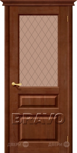 Межкомнатная дверь со стеклом М5 (Темный Лак) в Пущино