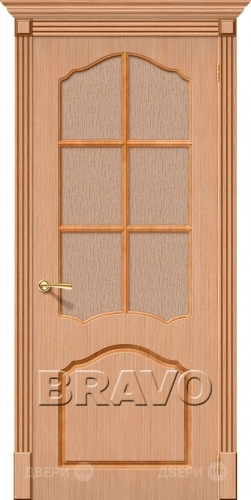Межкомнатная дверь со стеклом Каролина (Дуб) в Пущино