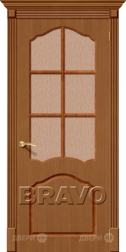 Межкомнатная дверь со стеклом Каролина (Орех) в Пущино