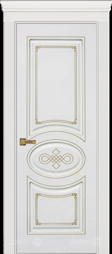 Межкомнатная дверь Дверь Премьер ДГ, белая эмаль, патина золото в Пущино