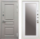 Входная металлическая Дверь Ратибор Лондон 3К с зеркалом Грей софт/Белый софт в Пущино