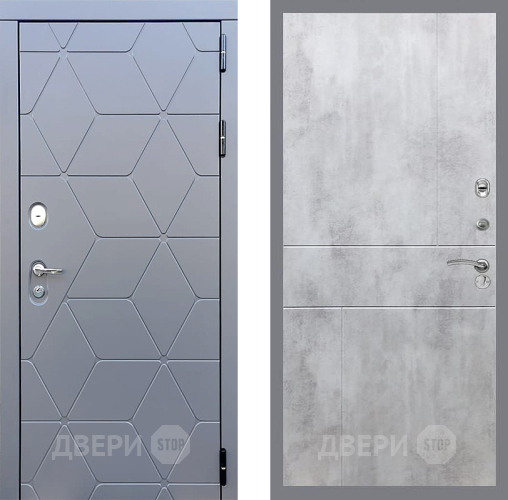 Входная металлическая Дверь Стоп КОСМО ФЛ-290 Бетон светлый в Пущино