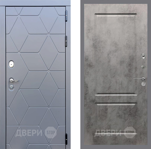 Входная металлическая Дверь Стоп КОСМО ФЛ-117 Бетон темный в Пущино