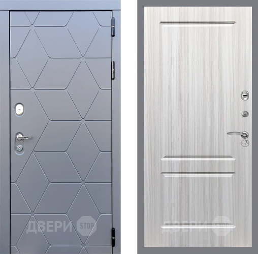 Входная металлическая Дверь Стоп КОСМО ФЛ-117 Сандал белый в Пущино
