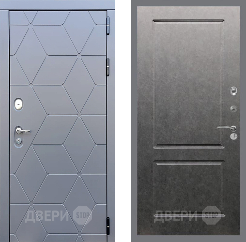 Входная металлическая Дверь Стоп КОСМО ФЛ-117 Штукатурка графит в Пущино