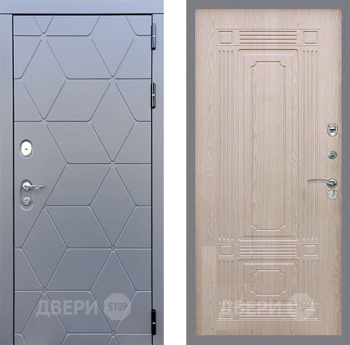 Входная металлическая Дверь Стоп КОСМО ФЛ-2 Беленый дуб в Пущино