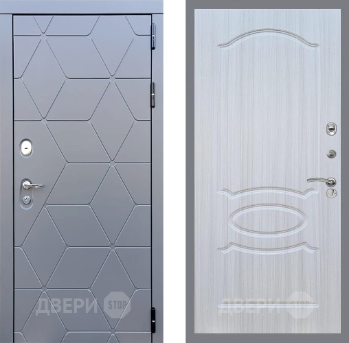 Входная металлическая Дверь Стоп КОСМО ФЛ-128 Сандал белый в Пущино