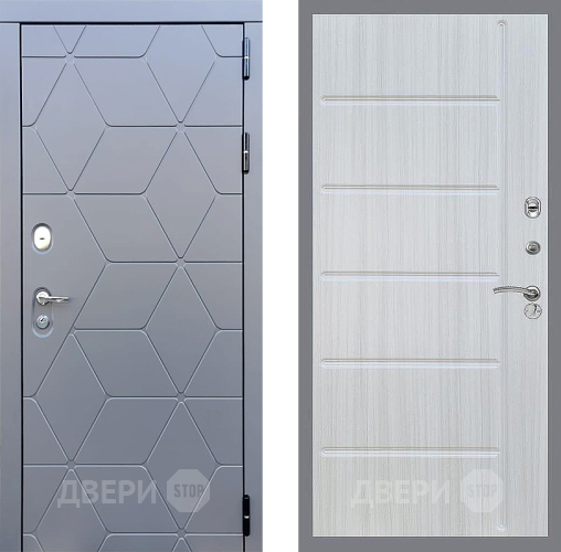 Входная металлическая Дверь Стоп КОСМО ФЛ-102 Сандал белый в Пущино