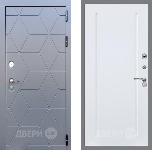 Входная металлическая Дверь Стоп КОСМО ФЛ-68 Силк Сноу в Пущино