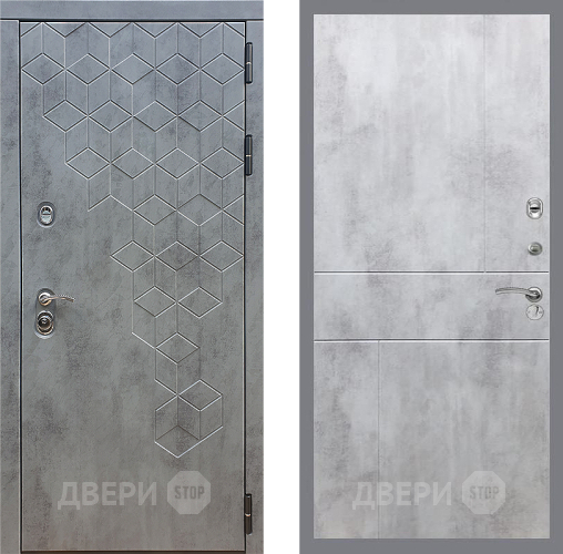 Входная металлическая Дверь Стоп БЕТОН ФЛ-290 Бетон светлый в Пущино