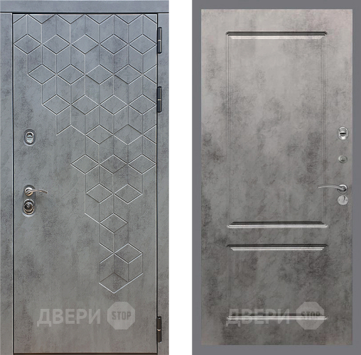 Входная металлическая Дверь Стоп БЕТОН ФЛ-117 Бетон темный в Пущино