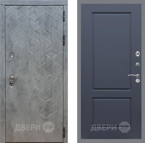 Входная металлическая Дверь Стоп БЕТОН ФЛ-117 Силк титан в Пущино