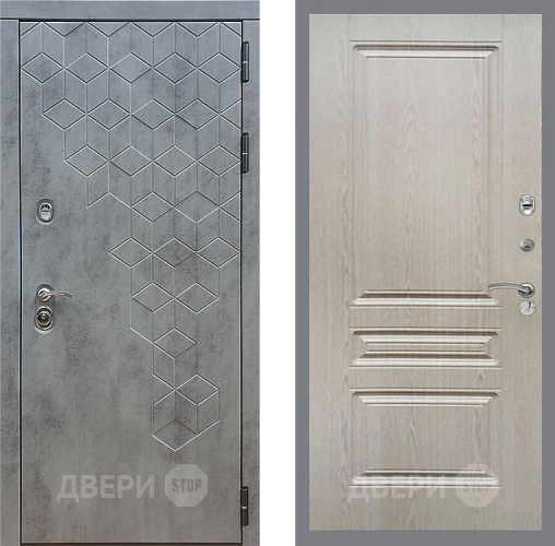 Входная металлическая Дверь Стоп БЕТОН ФЛ-243 Беленый дуб в Пущино