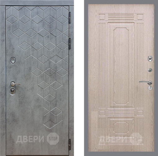 Входная металлическая Дверь Стоп БЕТОН ФЛ-2 Беленый дуб в Пущино