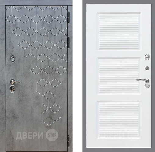 Входная металлическая Дверь Стоп БЕТОН ФЛ-1 Силк Сноу в Пущино