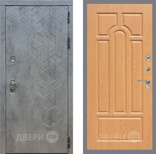 Входная металлическая Дверь Стоп БЕТОН ФЛ-58 Дуб в Пущино