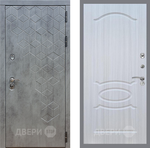 Входная металлическая Дверь Стоп БЕТОН ФЛ-128 Сандал белый в Пущино