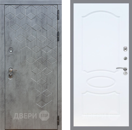 Входная металлическая Дверь Стоп БЕТОН ФЛ-128 Белый ясень в Пущино