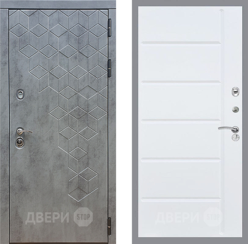 Входная металлическая Дверь Стоп БЕТОН ФЛ-102 Белый ясень в Пущино