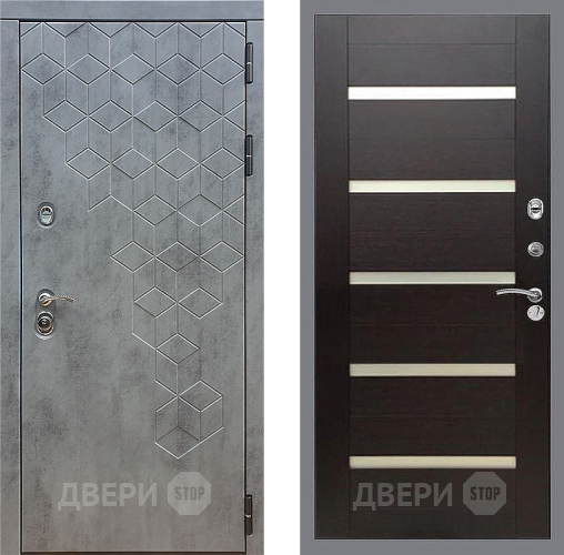 Входная металлическая Дверь Стоп БЕТОН СБ-14 венге поперечный в Пущино
