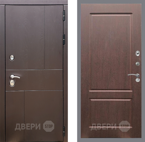 Входная металлическая Дверь Стоп УРБАН ФЛ-117 Орех премиум в Пущино