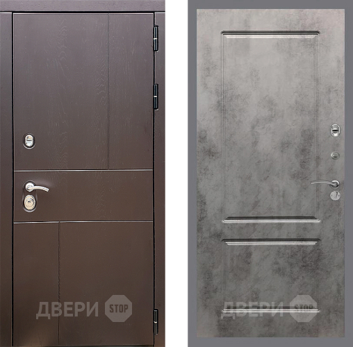 Входная металлическая Дверь Стоп УРБАН ФЛ-117 Бетон темный в Пущино