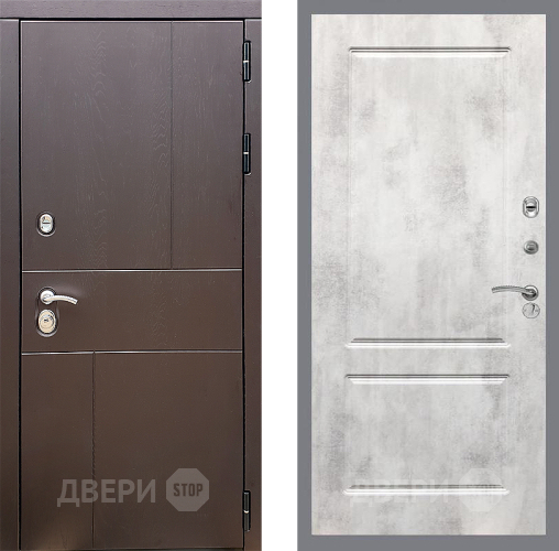 Входная металлическая Дверь Стоп УРБАН ФЛ-117 Бетон светлый в Пущино