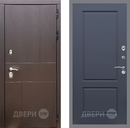 Входная металлическая Дверь Стоп УРБАН ФЛ-117 Силк титан в Пущино