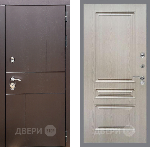 Входная металлическая Дверь Стоп УРБАН ФЛ-243 Беленый дуб в Пущино