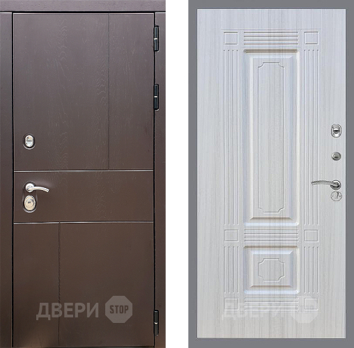 Входная металлическая Дверь Стоп УРБАН ФЛ-2 Сандал белый в Пущино