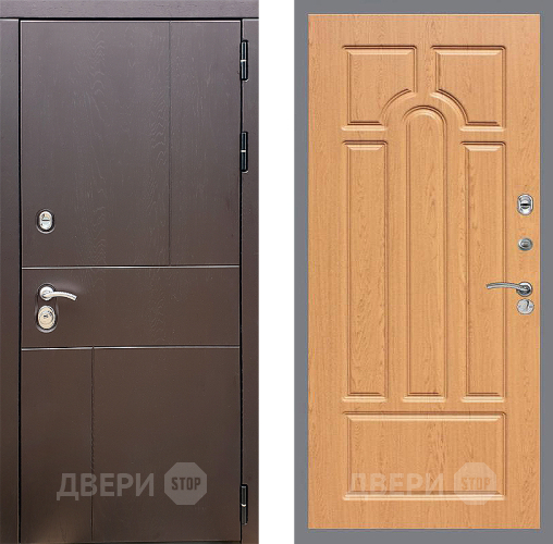 Входная металлическая Дверь Стоп УРБАН ФЛ-58 Дуб в Пущино