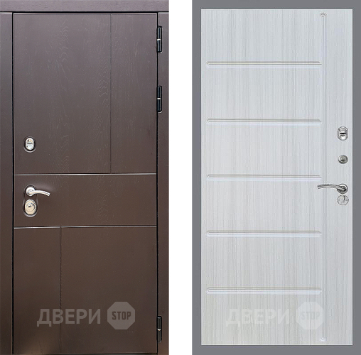 Входная металлическая Дверь Стоп УРБАН ФЛ-102 Сандал белый в Пущино