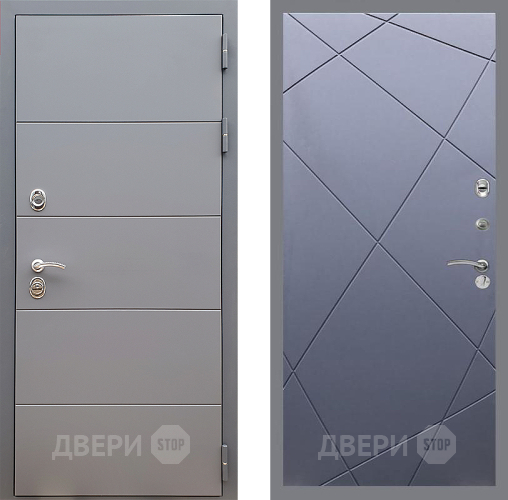Входная металлическая Дверь Стоп АРТ ГРАФИТ ФЛ-291 Силк титан в Пущино