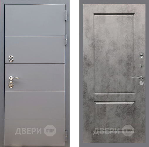 Входная металлическая Дверь Стоп АРТ ГРАФИТ ФЛ-117 Бетон темный в Пущино