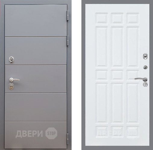 Входная металлическая Дверь Стоп АРТ ГРАФИТ ФЛ-33 Силк Сноу в Пущино