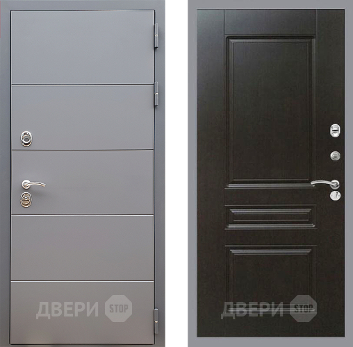 Входная металлическая Дверь Стоп АРТ ГРАФИТ ФЛ-243 Венге в Пущино