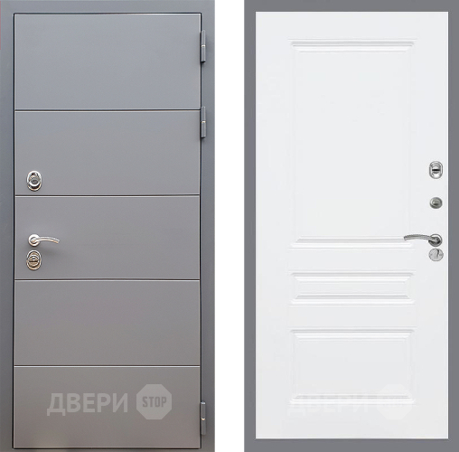 Входная металлическая Дверь Стоп АРТ ГРАФИТ ФЛ-243 Силк Сноу в Пущино