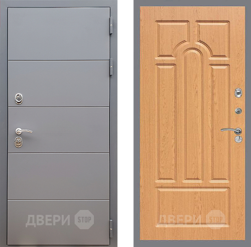 Входная металлическая Дверь Стоп АРТ ГРАФИТ ФЛ-58 Дуб в Пущино